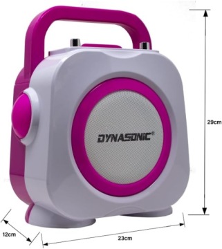 Dynasonic DK-201 бело-розовый караоке-набор, 2 USB-микрофона Bluetooth FM