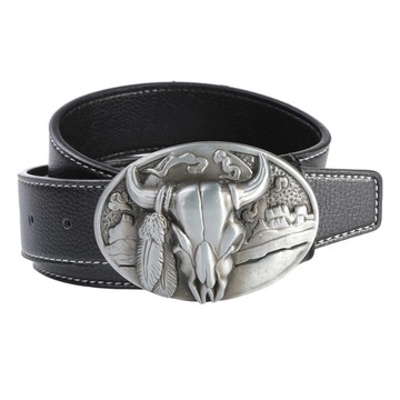 Pasek przyczynowy w stylu retro Bull Head Metal