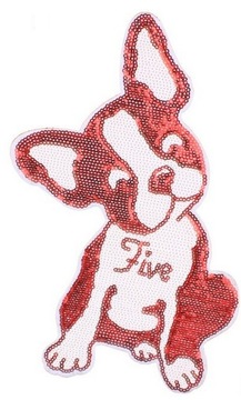 TERMO naszywka-APLIKACJA cekiny Pies Five