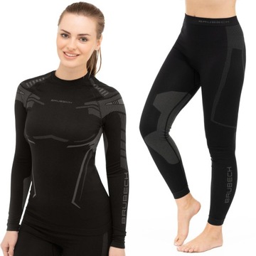 BIELIZNA DAMSKA TERMOAKTYWNA BRUBECK DRY KOMPLET BLUZA I SPODNIE M