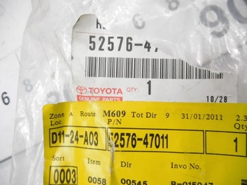 DRŽÁK VÝZTUHA NÁRAZNÍKU LEVÝ ZADNÍ TOYOTA PRIUS II OE 52576-47011