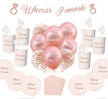 Zestaw Wieczór Panieński balony rose gold ozdoby