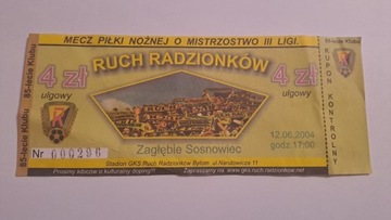 RUCH RADZIONKÓW - ZAGŁĘBIE SOSNOWIEC 12-06-2004