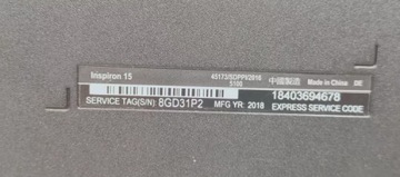 НОУТБУК DELL INSPIRON 15 3000 С БЛОКОМ ПИТАНИЯ