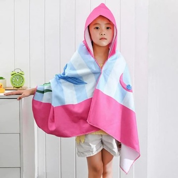 Детское банное полотенце с принтом фламинго и капюшоном из микрофибры, охлаждающее