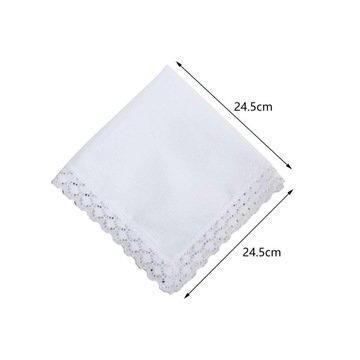 6 пустых белых кружевных нагрудных платков для женщин, маленькие