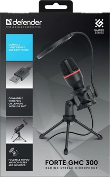 MIKROFON DEFENDER FORTE GMC 300 RGB STREAMING