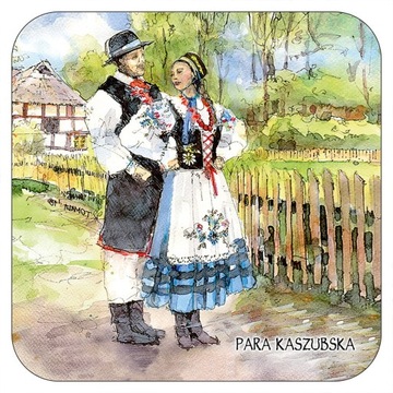 PODKŁADKA KORKOWA KASZUBY PARA KASZUBSKA KOLEKCJA FOLK