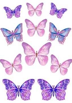 WAFLOWE MOTYLE MOTYLKI NA TORT 3D 11szt [3-5,5cm]