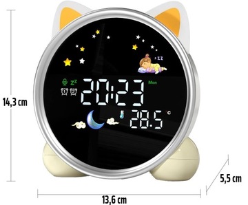 БУДИЛЬНИК БУДИЛЬНИК ОТДЫХ СВЕТОДИОДНЫЙ НОЧНИК ДЛЯ ДЕТЕЙ КОТЕНОК КОШКА ТРЕНЕР ДЛЯ СНА