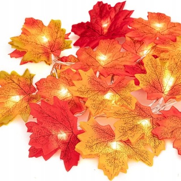 СВЕТОВЫЕ ГИРЛАНДЫ 20LED КЛЕНОВЫЕ ЛИСТЬЯ 3M ОСЕННИЕ УКРАШЕНИЯ ДЛЯ ХЭЛЛОУИНА