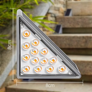 2X LAMPKI SOLARNE NA SCHODY SCHODOWE OGRODOWE NA TARAS CZUJNIK ZMIERZCHU