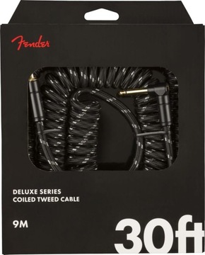 Kabel gitarowy spiralny Fender Kabel instrumentalny 9 mb czarny