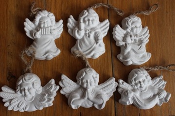 Гипсовые фигурки, ангелочки, мишки, ёлка, Дед Мороз 55