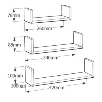 Półka samowisząca modułowa dąb sonoma 3 elementy