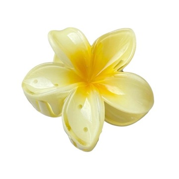 Klamra klamerka spinka do włosów duża kwiat kwiatek boho hawajska biała