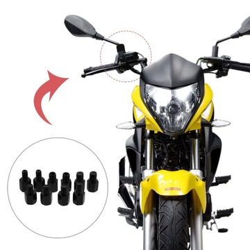 10 шт. ЗЕРКАЛА МОТОЦИКЛА С РЕЗЬБОЙ, УДЛИНИТЕЛЬ, ПОДЪЕМНИК, УДЛИНИТЕЛЬ