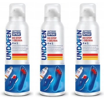 3x UNDOFEN Spray do Stóp i Obuwia 150 ml 4w1 do Butów