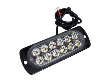 Lampa Ostrzegawcza Błyskowa 24 diodowa (4x3led) 10-30v pomarańczowa