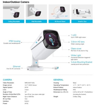 КОМПЛЕКТ 5MP POE IP-МОНИТОРИНГА ДЛЯ ДОМА, БИЗНЕСА, МАГАЗИНА