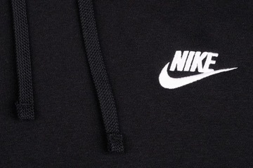 ЧЕРНАЯ МУЖСКАЯ ТОЛСТОВКА NIKE M CLUB СПОРТИВНАЯ ОДЕЖДА ИЗ ФЛИСА С ВЫШИВКОЙ ЛОГОТИПА НА КАПЮШНЕ