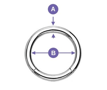 Kolczyk kółko clicker - srebrny PIERCING 1,6/12