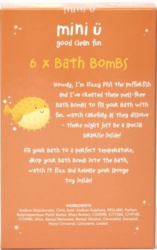 Шипучие бомбочки для ванны детские MINI-U 6 шт.