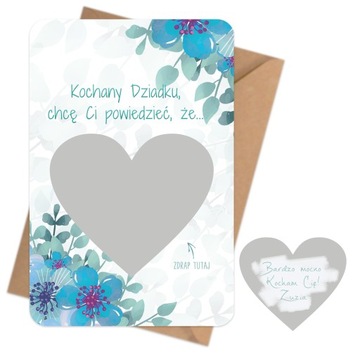 Kartka ze zdrapką na DZIEŃ DZIADKA personalizowana