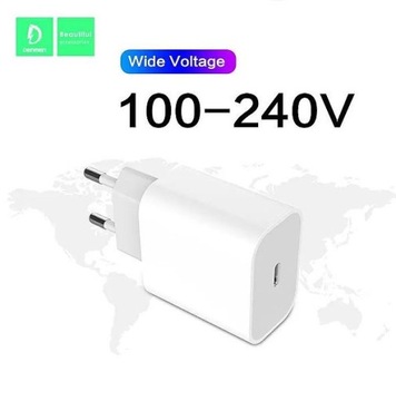 СЕТЕВОЕ ЗАРЯДНОЕ УСТРОЙСТВО DENMEN 20 Вт (3600 МАЧ) + КАБЕЛЬ TYPE-C