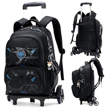 PLECAK SZKOLNY TORNISTER NA KÓŁKACH STELAŻ DLA CHŁOPCA POJEMNY kl. 1-3