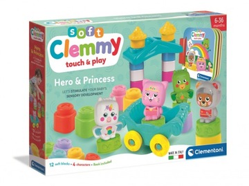 CLEMMY ZESTAW KSIĘŻNICZKI MIĘKKIE KLOCKI CLEMENTONI