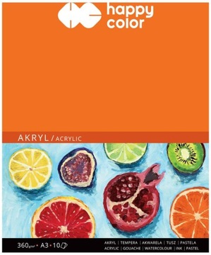 Blok do akryli Happy Color Akryl - A3 - 360 g