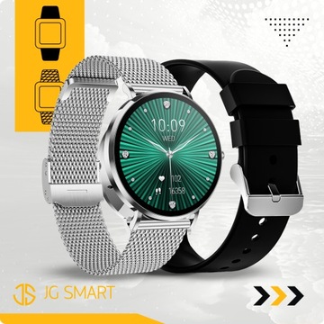 SMARTWATCH ZEGAREK DAMSKI MENU PL ROZMOWY CIŚNIENIE SMART WATCH SREBRNY