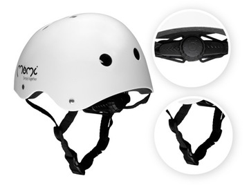 ШЛЕМ MOMI MIMI МАТОВЫЙ БЕЛЫЙ ДЛЯ ВЕЛОСИПЕДНЫХ РОЛИКОВ 47-58 СМ