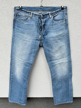 Levis 501 błękitne niebieskie spodnie jeansowe W38 L32