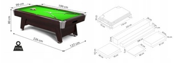 7 футов Radley Diamond Pool Бильярдный стол Плита из камня Черный камень