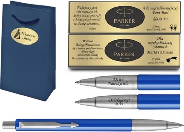 PARKER DŁUGOPIS VECTOR NIEBIESKI GRAWER TABLICZKA