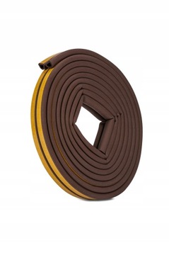 Уплотнитель для окон и дверей, профиль Е, 25 метров, КОРИЧНЕВЫЙ