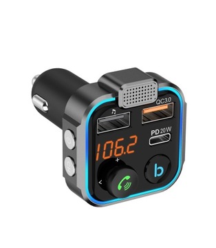 Transmiter FM Bluetooth QC3.0 Zestaw Głośnomówiący