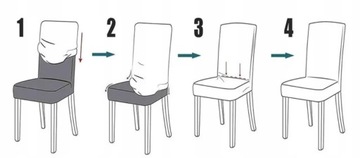 НАБОР ИЗ 4ШТ. ЧЕХОЛЫ ЧЕХОЛ НА СТУЛ СЕРЫЙ ЭЛАСТИЧНЫЙ ПЛОТНЫЙ ВЕЛЮР