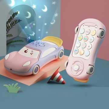 LAMPKA NOCNA PROJEKTOR GWIAZD DLA DZIECI TELEFON AUTO 3w1 zabawka rzutnik