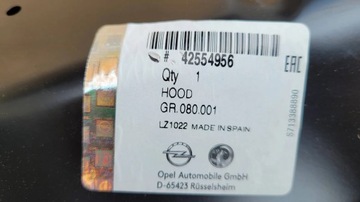 Opel Mokka X 16 - КАПОТ, КРЫШКА ДВИГАТЕЛЯ ОРИГИНАЛ