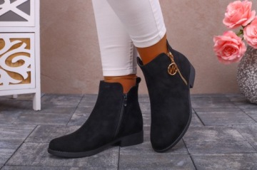 ЧЕРНЫЕ ЖЕНСКИЕ БОТИНКИ, ЗАМШЕВЫЕ ТУФЛИ НА ПЛОСКОЙ ПЛОСКОЙ ОДЕЖДЕ