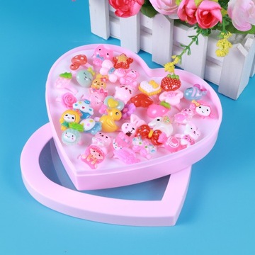 36 SZT. BIŻUTERIA DLA DZIEWCZYN PIERŚCIONKI KARTONOWE PIERŚCIONKI PREZENTOWANE