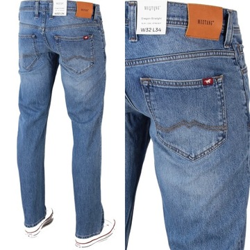 MUSTANG OREGON STRAIGHT SPODNIE JEANS _ W38 L34