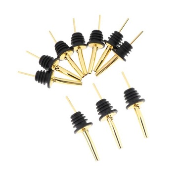 10-częściowy nalewak do butelek ze stali nierdzewnej, stożkowy, złoty