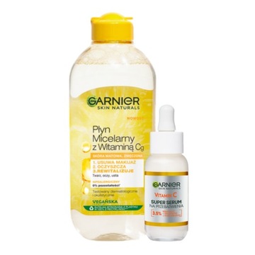 Zestaw Garnier: serum na przebarwienia z witaminą C, płyn micelarny 400 ml