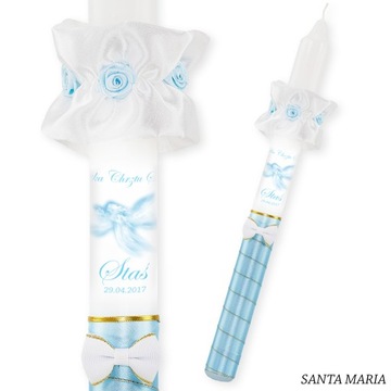 КРЕЩЕННАЯ СВЕЧА и КОРОБКА с серебряным изображением