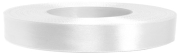 TASIEMKA WSTĄŻKA SATYNOWA ATŁASOWA 12mm 32m BIAŁA