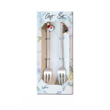 Xmas Spoons Forks Set Stainless Steel Christmas Tableware Elk Christmas